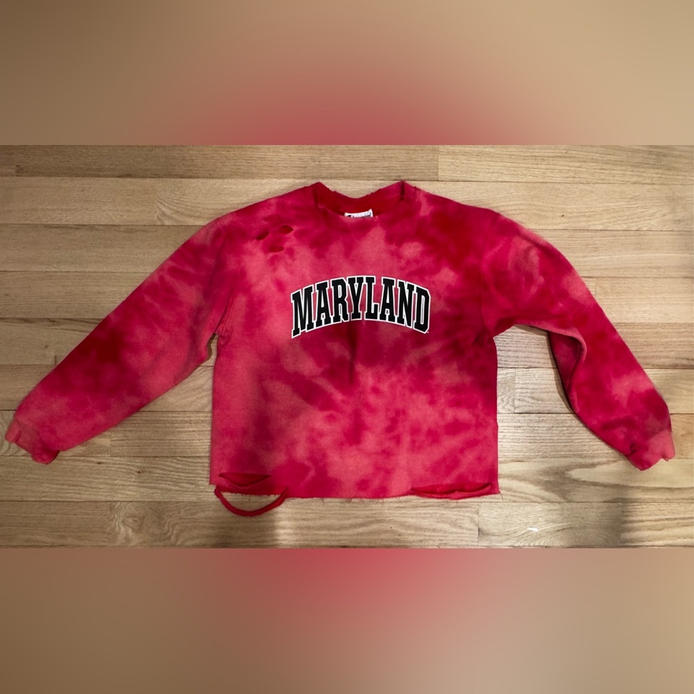 Champion Kids Red Tie-Dye Maryland Sweatshirt